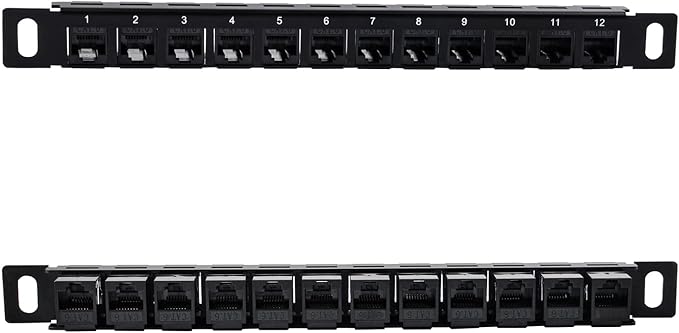 GeeekPi 12 Port Patch Panel, 10inch 0.5U CAT6 Network Patch Panel - Image 3