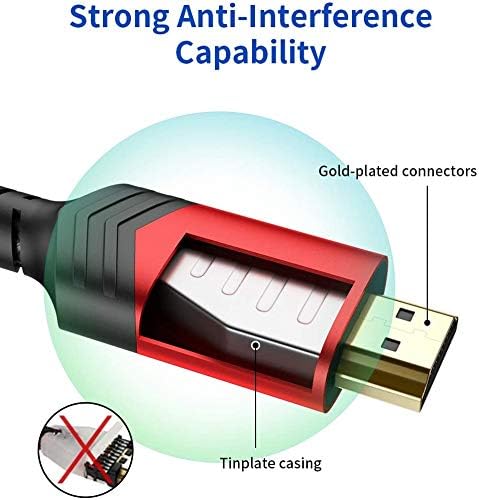 JSAUX 8K HDMI Cable 2.1, 48Gbps Ultra High Speed HDMI Cable Braided Cord HDCP - Image 8
