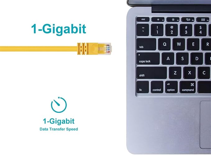 Monoprice Cat5e 3ft Yellow Patch Cable UTP 24AWG 350MHz Pure Bare Copper - Image 5