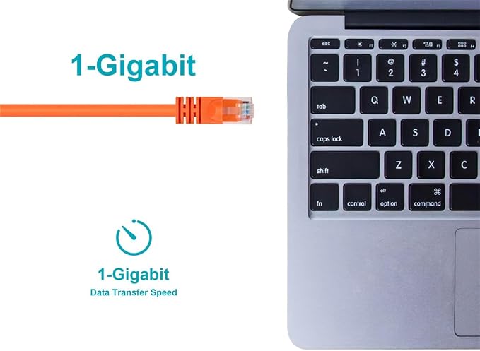 Monoprice Cat5e 7ft Orange Patch Cable UTP 24AWG 350MHz Pure Bare Copper - Image 5