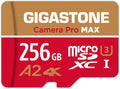 【5-Years Data Recovery】 GIGASTONE 256GB Micro SD Card, 4K Camera Pro MAX by Gigastone