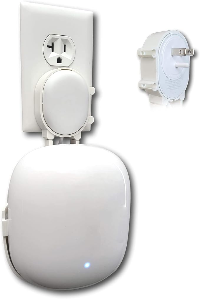 The Nest WiFi Pro Genie Wall Mount Outlet Holder Stand | Lowest Profile | Open by MountGenie
