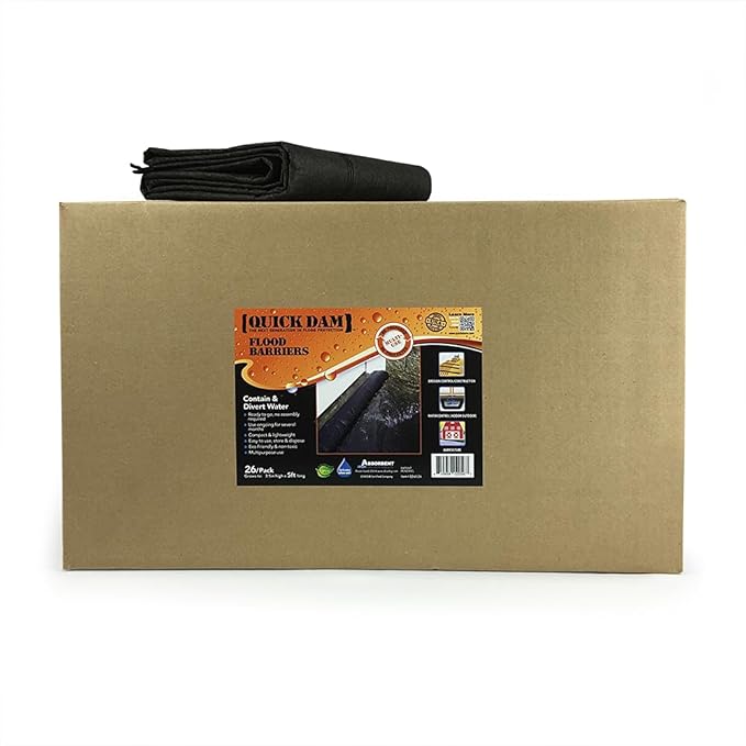 Quick Dam QD65-26 Water-Activated Flood Barriers, 26 Pack by QuickDam