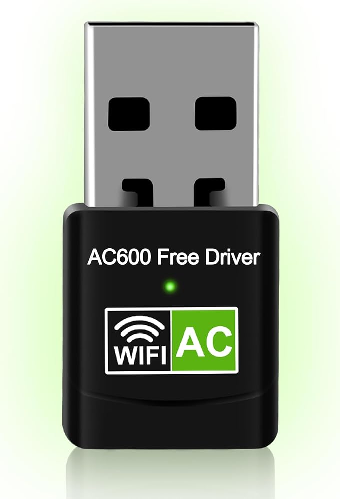 AC600 USB WiFi Adapter for Desktop PC, Driver Free Wireless Network Adapter for by skybess