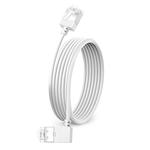 Slim Cat 6 Ethernet Cable 90° Left Angled 30 Feet, Ultra Thin & Flexible Rj45 by DUTEVOLNS