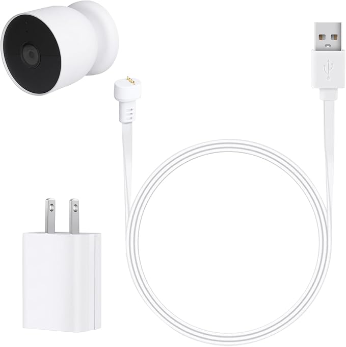 Power Cable with Adapter for Google Nest Cam Outdoor or Indoor, Battery-2nd by delilyn