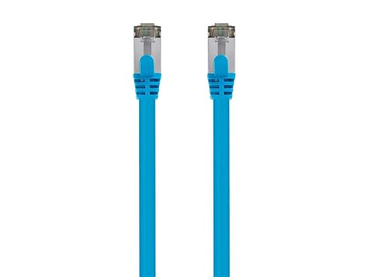 Monoprice Cat8 25ft Blue Patch Cable Double Shielded 26AWG 2GHz 40G Pure Bare by Monoprice