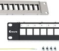 24 Port Patch Panel Blank Keystone Patch Panel 1U 19" by Enmane