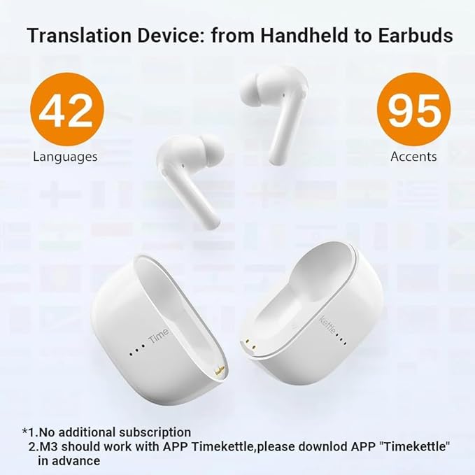 Timekettle M3 3-in-1 Language Translator Earbuds, Real-Time Translation in 43 - Image 2
