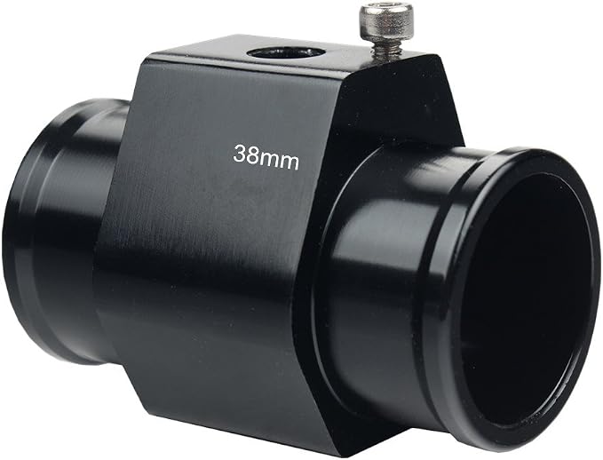 DEWHEL Aluminum Black Water Temp Meter Temperature Gauge Joint Pipe Radiator - Image 3