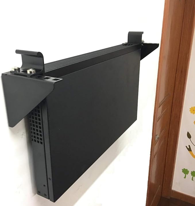 1U Steel Vertical Wall Mount Rack and Horizontal Under Desk PC Mount Bracket - Image 3