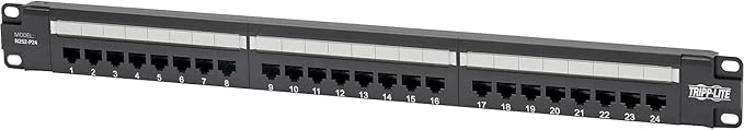 Eaton Tripp Lite Cat6 24-Port PoE+ Patch Panel, RJ45 Ethernet, 1U Rackmount by TrippLite