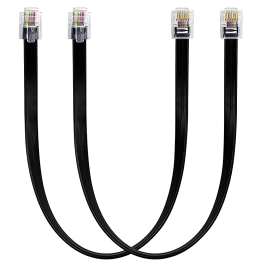 RJ12 Cable Short 1 Foot Telephone Line Cord by XANHAM