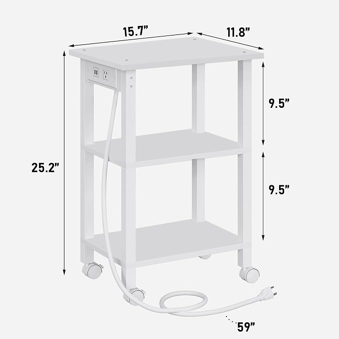 TUTOTAK 3 Tier Printer Stand, Rolling Printer Cart - Image 7
