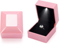 Ring Box Square Shaped LED Light Engagement Ring Boxes Jewelry Gift Box by JYCMMFCPursueRomanceLife