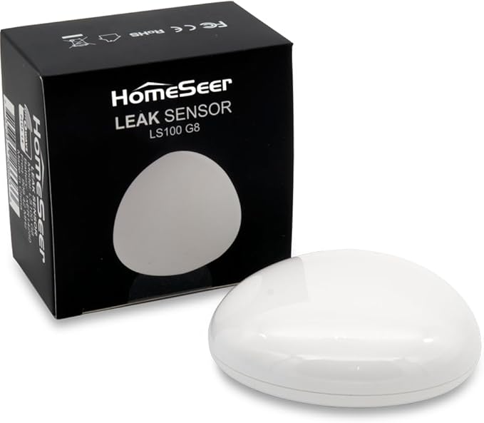 HomeSeer Smart Water Leak Sensor, 800 Series Long Range Z-Wave Technology by HomeSeer