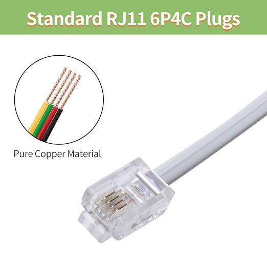 Telephone Cable 2 Way Splitter RJ11 6P4C Phone Line Cord Adapter - Image 4