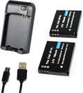 NP-6L Battery Charger + 2 pcs Rechargeable 3.7V 700mAh Batteries by Unknown