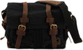 Sechunk Vintage Military Leather Canvas Laptop Bag Messenger Bags Medium by Sechunk