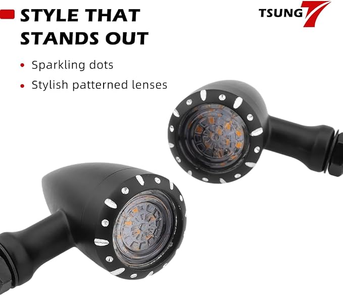 TSUNG 4PCS Motorcycle Bullet LED Front Rear Turn Signal Light SMD Blinker - Image 6