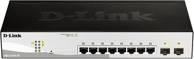 D-Link 10-Port Gigabit Smart Managed Switch | 8 GbE + 2 SFP Ports | L2+ | VLANs by D-Link