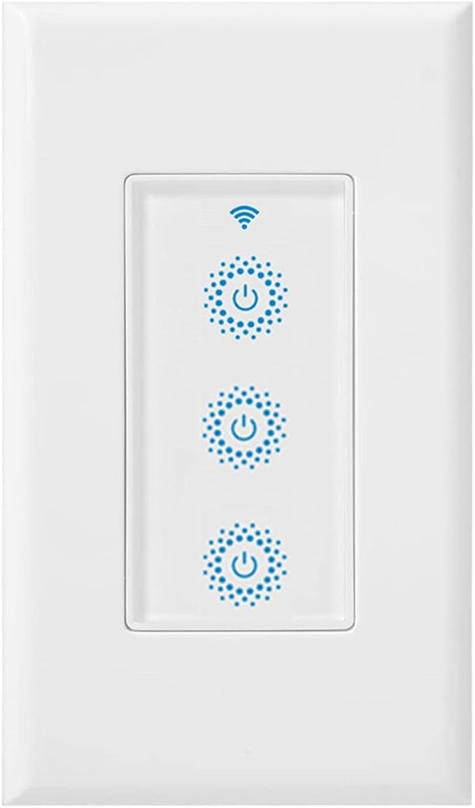 Nexete Smart Triple Light Switch, Remote Voice Control, Compatible by Nexete