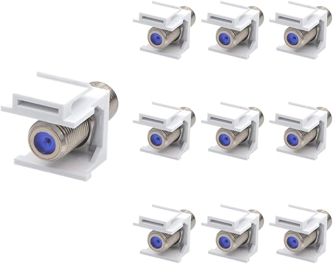 VCE Coax Keystone Jack Insert 3GHz Coaxial Cable Connector, F-Type RG6 Cable by VCE