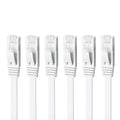 Yauhody CAT 6 Ethernet Cable 1.5ft 6-Pack White, High Speed Solid Flat CAT6 by Yauhody