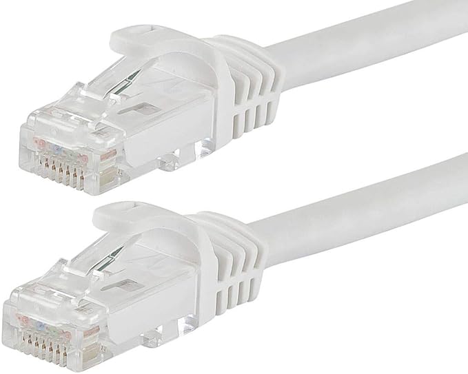 Monoprice Cat5e 50ft White Patch Cable UTP 24AWG 350MHz Pure Bare Copper by Monoprice