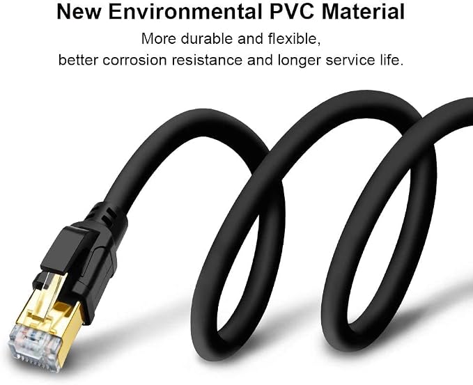 Yauhody CAT 8 Ethernet Cable 1.5FT, High Speed 40Gbps 2000MHz 26AWG Internet - Image 6
