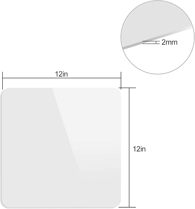 KINJOEK 12 x 12 Inch 30x30CM Acrylic White Reflective Display Table Riser - Image 4
