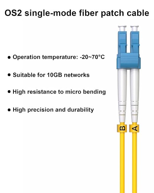 LC to LC Fiber Patch Cable Single Mode OS2, 150FT Fiber Cable, Individually - Image 7