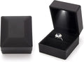 Ring Box Square Shaped LED Light Engagement Ring Boxes Jewelry Gift Box by JYCMMFCPursueRomanceLife