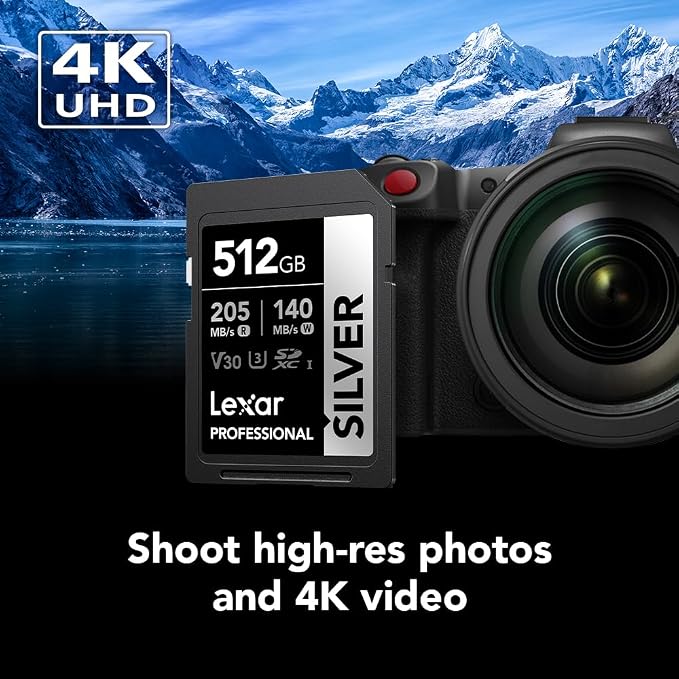 Lexar 512GB Professional Silver SD Card, - Image 3