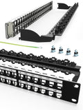 48Port Blank Keystone Patch Panel Rackmount&Wall Mount 1U 19-inch Network RJ45 by Enmane