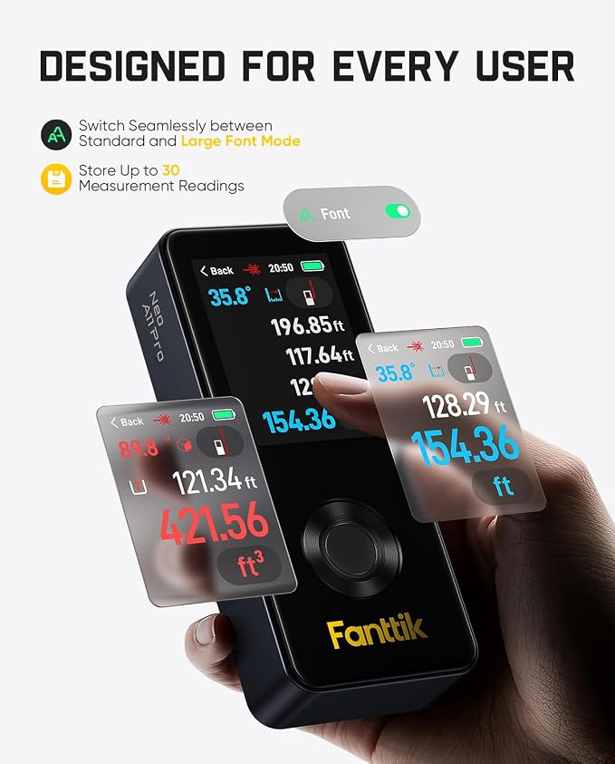 Fanttik Neo A11 Pro Laser Measuring Tool, 165FT Laser Measure - Image 8