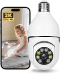 Hawkray Light Bulb Security Camera -5G& 2.4GHz WiFi 2K 3MP Security Cameras by HawkrayTech