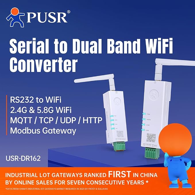 Serial to Dual Band WiFi Converter RS232 to WiFi Converter Modbus Gateway - Image 2