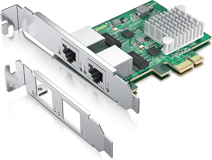 100M/1000M/2.5G NIC Network Card, Dual RJ-45 Port, by 10Gtek
