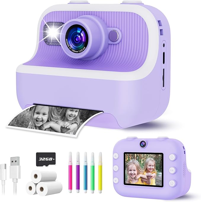 Instant Print Camera for Kids, Christmas Birthday Gifts for Girls Boys by TKECWOB