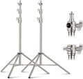 NEEWER 2Pcs 9.2ft Stainless Steel Light Stands, Spring Cushioned Heavy Duty by Neewer