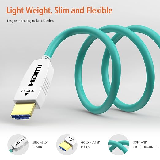RUIPRO 8K Fiber Optic HDMI Cable 65 Feet 48Gbps 8K60Hz 4K120Hz Dynamic HDR eARC - Image 5