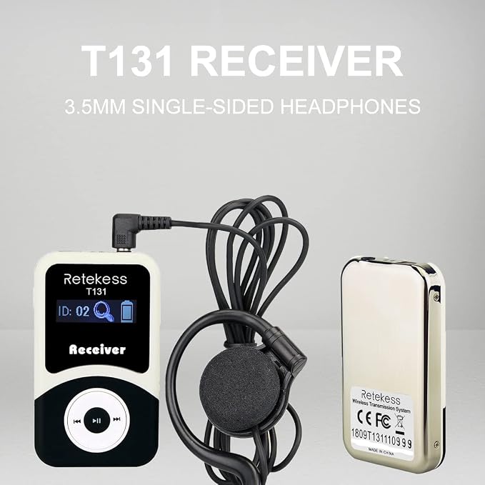 Retekess T130 Wireless Audio Tour Guide System, Translation Headphones - Image 5