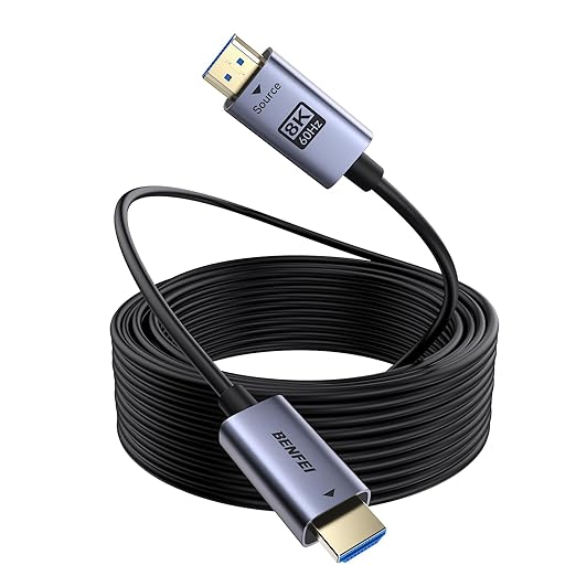 BENFEI 8K HDMI 2.1 Fiber Optic Cable 100 Feet by BENFEI