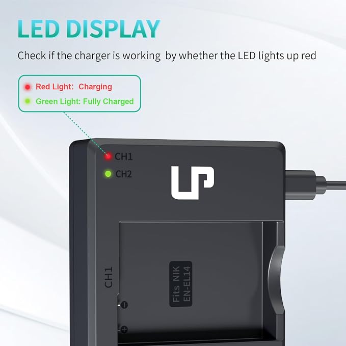 LP EN-EL14 EN EL14a Battery Charger Pack, Compatible - Image 4