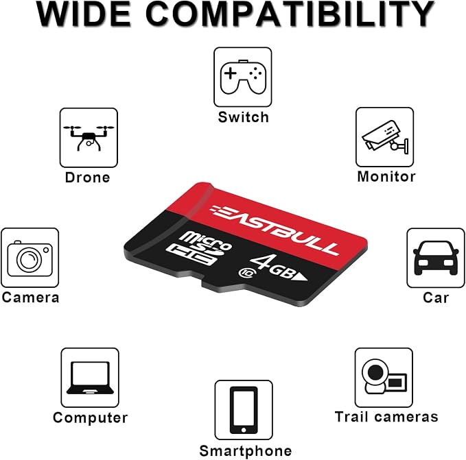 EASTBULL 4GB 5-Pack of Micro SD Cards, 4GB SD Cards Pack Full HD Video 90MB/s - Image 4