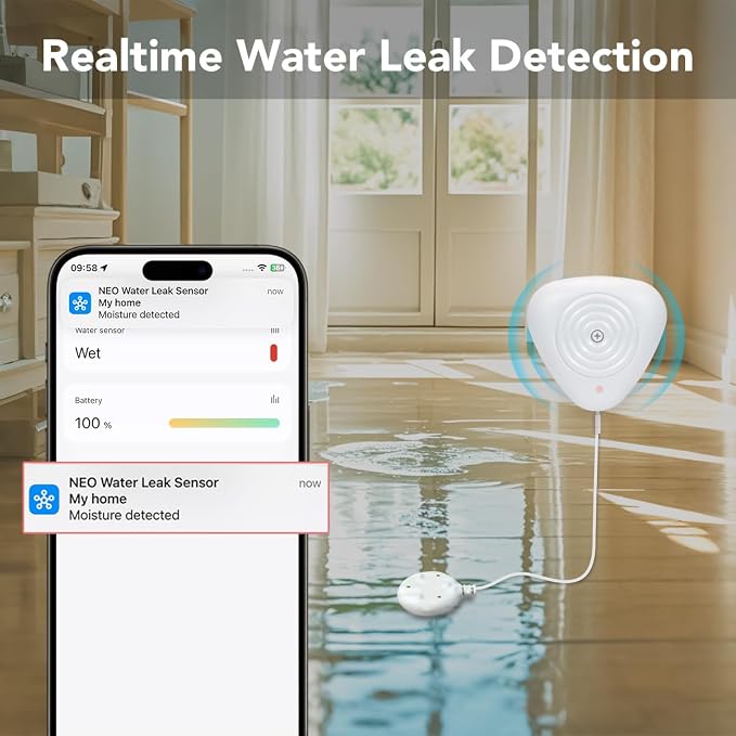 NEO Zigbee Water Sensor, Smart Water Leak Detector - Image 3