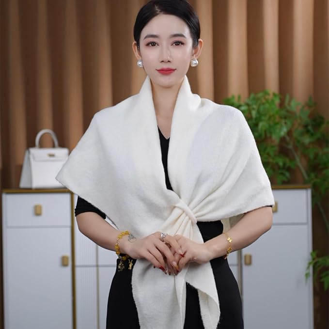 Shawls Wraps Women Triangle Sweater Scarf Warm Wool Blend Pashmina Cape Cold - Image 2