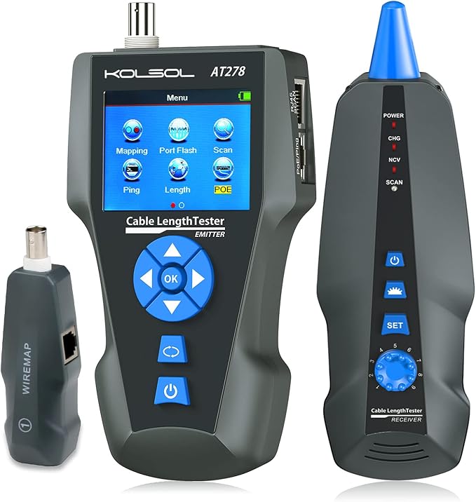 Network Cable Tester, AT278 TDR Multi-Functional LCD Wire Tracker by NOYAFA