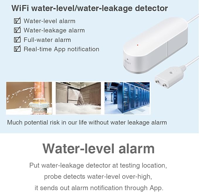 Wengart WiFi Water Leak Detector, Smart Water Sensor Alarm - Image 6